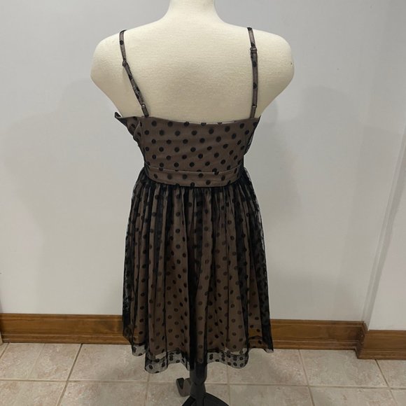 Fossil Strapless Black and Beige Dress with Polka - Picture 3 of 7